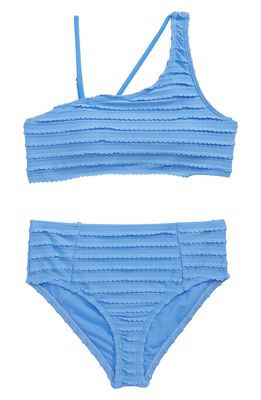 Hobie Kids' Sandollar One-Shoulder Two-Piece Swimsuit in Blue Moon