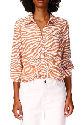 sanctuary Ruched Placket Button-Up Shirt in Savanna St