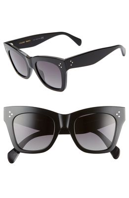CELINE 50mm Polarized Square Sunglasses in Black/Grey Polar