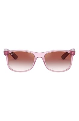 Ray-Ban Junior 48mm Wayfarer Sunglasses in Transparent Pink/Red Mirror