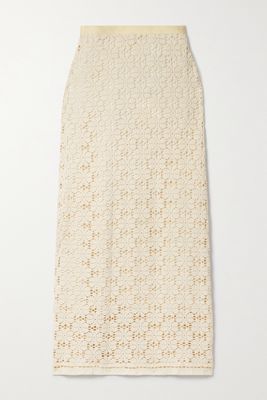 Jil Sander - Crocheted Cotton-blend Maxi Skirt - Cream