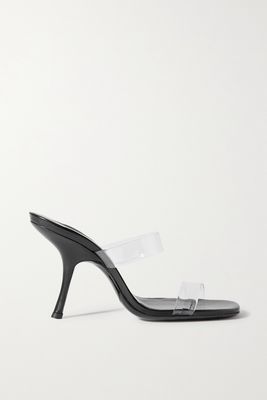 BY FAR - Clara Pvc And Glossed-leather Mule - Black