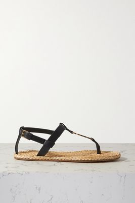 SAINT LAURENT - Cassandra Embellished Leather Sandals - Black