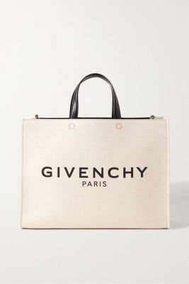 Givenchy - G-tote Medium Leather-trimmed Printed Canvas Tote - Off-white