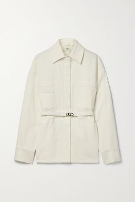 Fendi - Belted Denim Jacket - White