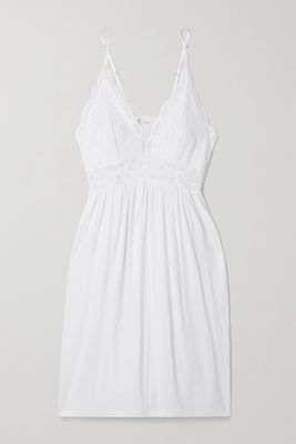 Eberjey - The Mademoiselle Lace-trimmed Stretch-tencel Modal Chemise - White