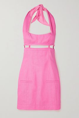 Jacquemus - Limao Cutout Woven Halterneck Mini Dress - Pink