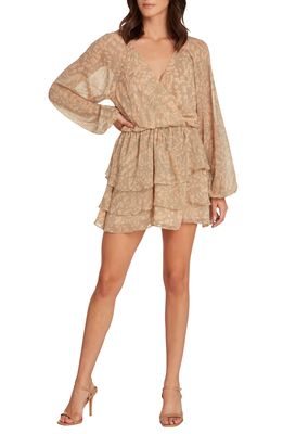 Willow Valerie Long Sleeve Minidress in Apricot