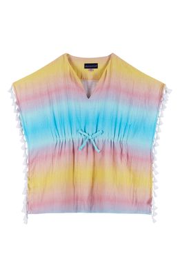 Andy & Evan Kids' Tassel Cotton Cover-Up Dress in Rainbow Ombre