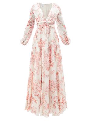 Giambattista Valli - Floral-print Silk-georgette Gown - Womens - Pink Multi