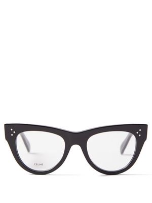 Celine Eyewear - Cat-eye Acetate Glasses - Womens - Black