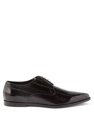 Dolce & Gabbana - Anguilla Eel-leather Derby Shoes - Mens - Black