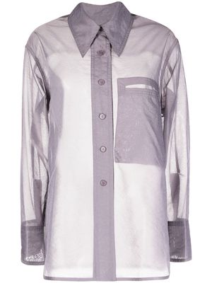 Low Classic sheer point-collar shirt - Purple