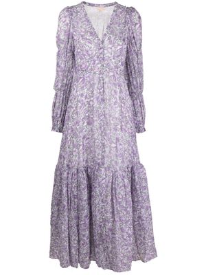 byTiMo floral-print flared maxi dress - Purple