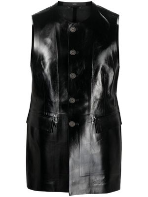 SAPIO button-down biker waistcoat - Black
