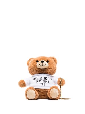 Moschino furry bear shoulder bag - Brown