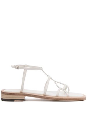 Low Classic open-toe leather sandals - White