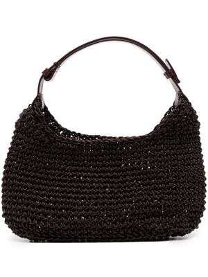 Low Classic interwoven leather clutch bag - Brown