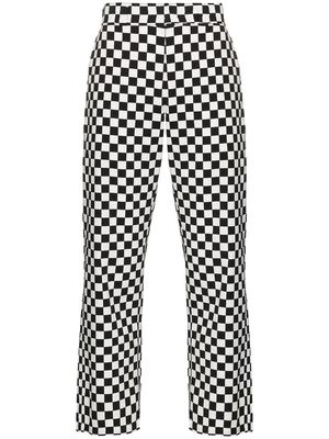 R13 straight-leg checkerboard trousers - Black