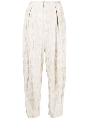 Uma Wang floral-print tapered trousers - Grey