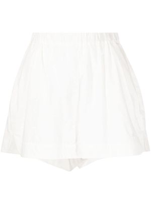 BONDI BORN Ios high-waisted cotton shorts - White