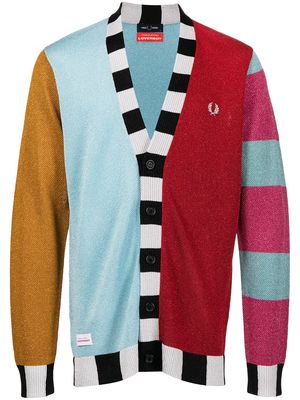 FRED PERRY x Charles Jeffery Loverboy Glitter Knitted Cardigan - Blue