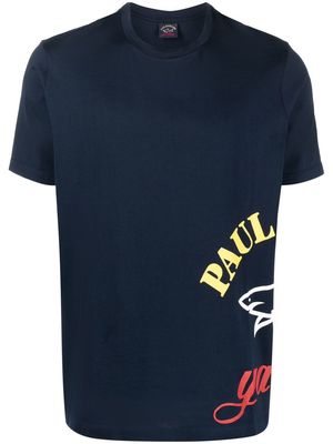 Paul & Shark logo-print organic-cotton T-shirt - Blue
