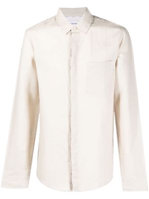 Calvin Klein long-sleeve pocket shirt - Neutrals