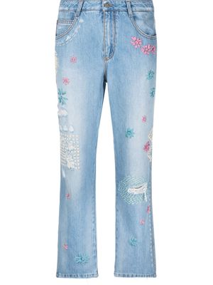 Ermanno Scervino embroidered-design straight jeans - Blue