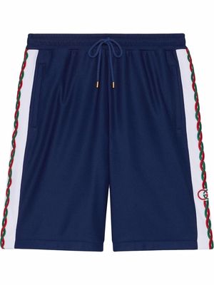 Gucci Web Stripe piqué shorts - Blue