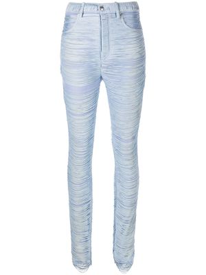 Alexander Wang fringed slim-fit trousers - Blue