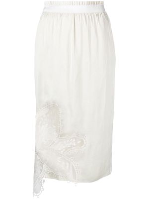 AC9 floral-lace detail skirt - Neutrals