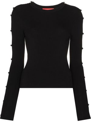 032c cut-out sleeves knitted top - Black