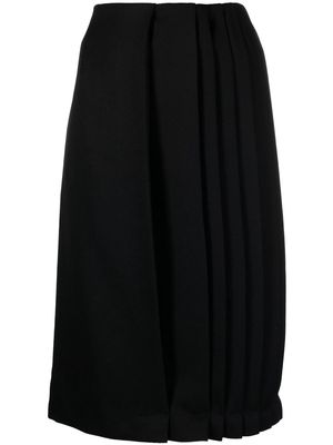 Raf Simons asymmetrical plissé-effect skirt - Black