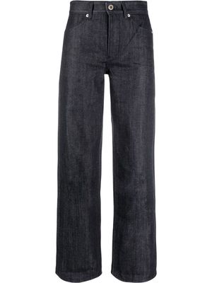 Jil Sander logo-patch straight-leg trousers - Blue