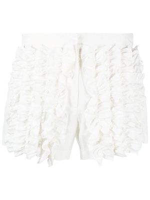 MSGM ruffle-detailed shorts - White