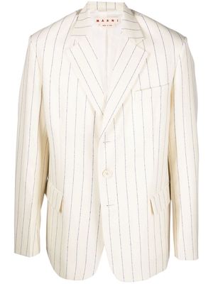 Marni notched lapels striped blazer - Neutrals