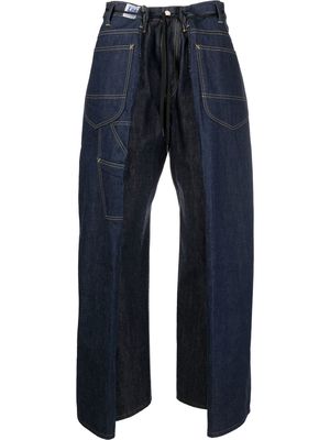 Duran Lantink panelled wide-leg jeans - Blue