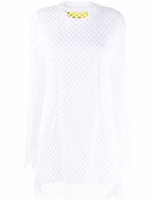 Marques'Almeida mesh-panel long-sleeve dress - White