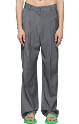 The Frankie Shop Gray Gelso Pleated Trousers