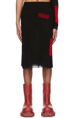 Jean Paul Gaultier SSENSE Exclusive Black Nylon Midi Skirt