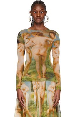 Jean Paul Gaultier SSENSE Exclusive Multicolor Tulle Long Sleeve T-Shirt