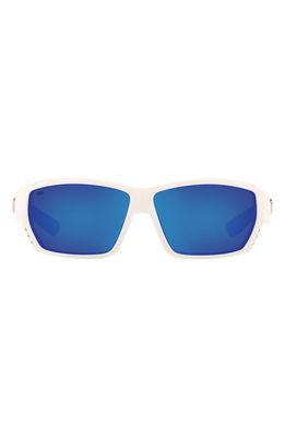 Costa Del Mar 62mm Polarized Wraparound Sunglasses in White Blue