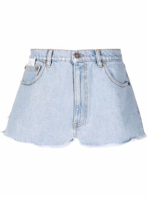ERL high-low cut denim shorts - Blue