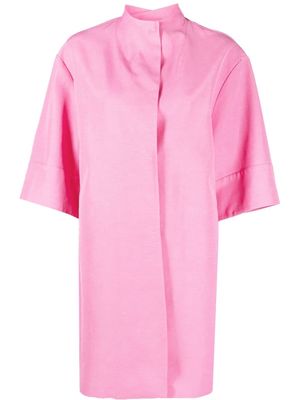 Ermanno Scervino short sleeve round neck coat - Pink