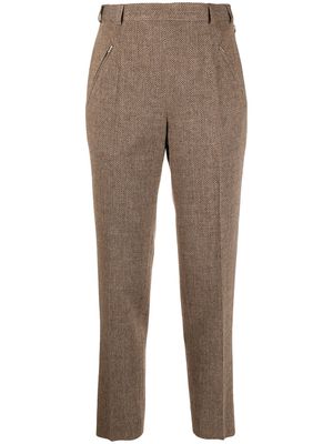 Maison Margiela tweed high-waist trousers - Brown