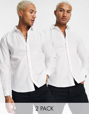 Bolongaro Trevor 2 pack slim fit classic shirts-White