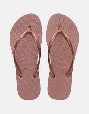 Havaianas slim flatform flip flops in crocus rose-Pink