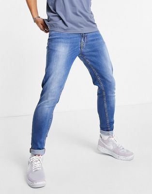 DTT skinny fit jeans in mid blue-Blues