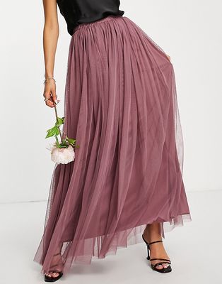 Beauut tulle maxi skirt in mauve-Purple